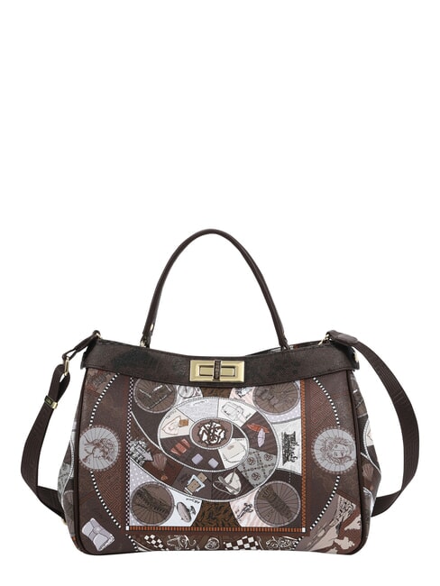 FASHIONOPOLY Borsa bauletto a mano, con tracolla choco - Borse Donna