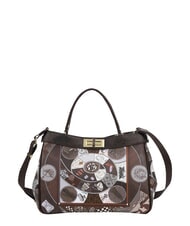 YNOT FASHIONOPOLY Borsa bauletto a mano, con tracolla choco - Borse Donna - 2