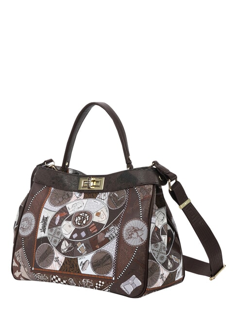 FASHIONOPOLY Borsa bauletto a mano, con tracolla choco - Borse Donna