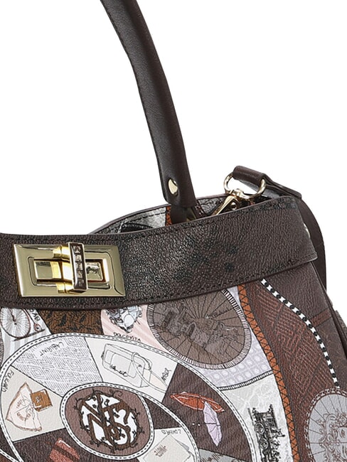 FASHIONOPOLY Borsa bauletto a mano, con tracolla choco - Borse Donna