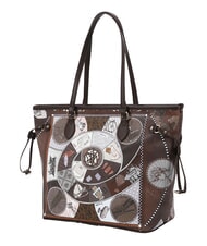 YNOT FASHIONOPOLY Borsa shopping, a spalla choco - Borse Donna - 2