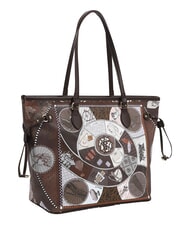 YNOT FASHIONOPOLY Borsa shopping, a spalla choco - Borse Donna - 3