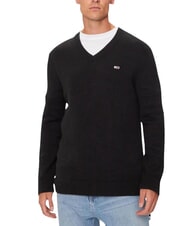 TOMMY HILFIGER TH JEANS  Maglioncino scollo a v in cotone black - Maglie Uomo - 4