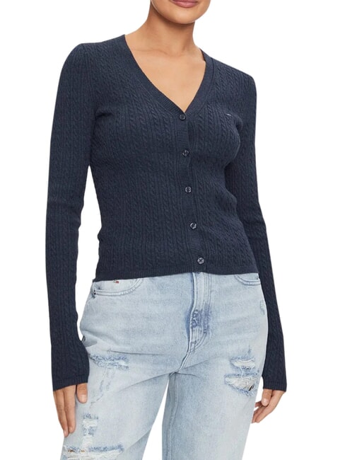 TH JEANS Cardigan a maniche lunghe dark night navy melange - Maglie Donna
