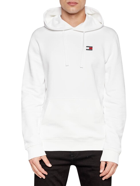 TH JEANS Felpa in cotone con cappuccio ancient white - Felpe Uomo