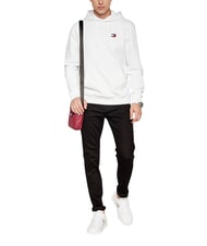 TOMMY HILFIGER TH JEANS Felpa in cotone con cappuccio ancient white - Felpe Uomo - 5