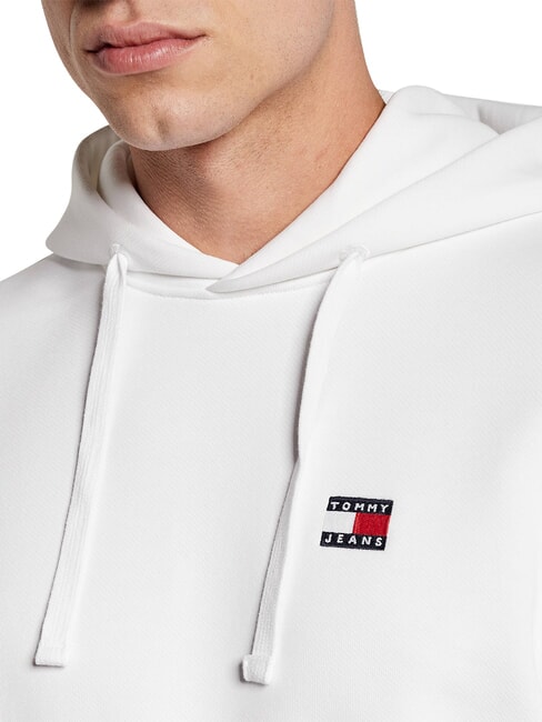 TH JEANS Felpa in cotone con cappuccio ancient white - Felpe Uomo