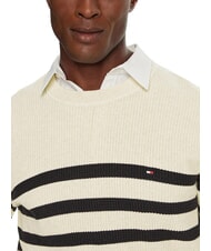 TOMMY HILFIGER TH Maglia in cotone a girocollo oatmilk htr / desert sky - Maglie Uomo - 4