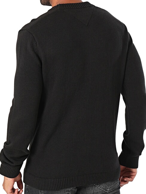 TH JEANS Maglioncino in cotone a girocollo black - Maglie Uomo