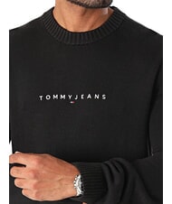 TOMMY HILFIGER TH JEANS Maglioncino in cotone a girocollo black - Maglie Uomo - 3