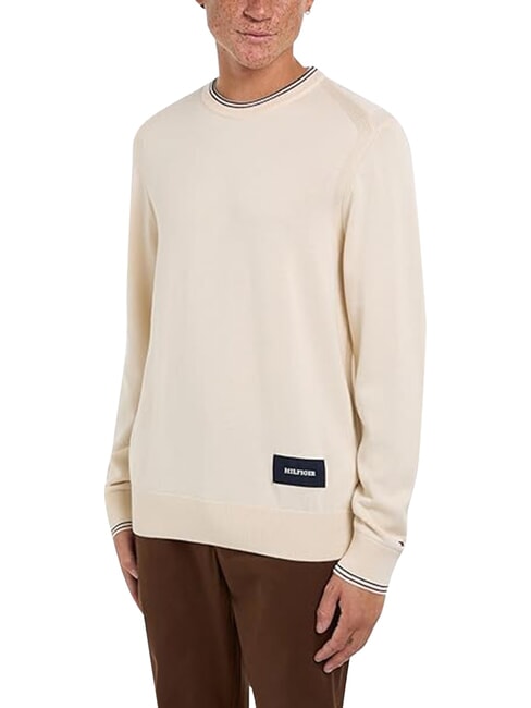 TH Maglione in cotone a girocollo ancient white - Maglie Uomo