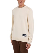 TOMMY HILFIGER TH Maglione in cotone a girocollo ancient white - Maglie Uomo - 3