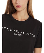 TOMMY HILFIGER TH 1985 T-Shirt in cotone black - T-shirt e Top Donna - 4