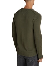 TOMMY HILFIGER TH JEANS  Girocollo in cotone fatigue green - Maglie Uomo - 2