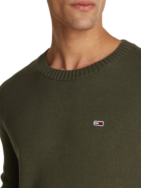 TH JEANS  Girocollo in cotone fatigue green - Maglie Uomo