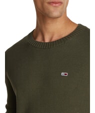 TOMMY HILFIGER TH JEANS  Girocollo in cotone fatigue green - Maglie Uomo - 3