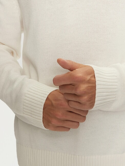 TH JEANS  Maglioncino girocollo ancient white - Maglie Uomo