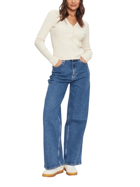 TH JEANS Cardigan a maniche lunghe ancient white melange - Maglie Donna