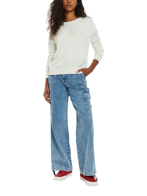 TH JEANS Maglioncino a scollo a v ancient white - Maglie Donna