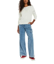 TOMMY HILFIGER TH JEANS Maglioncino a scollo a v ancient white - Maglie Donna - 3