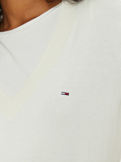 TH JEANS Maglioncino a scollo a v ancient white - Maglie Donna