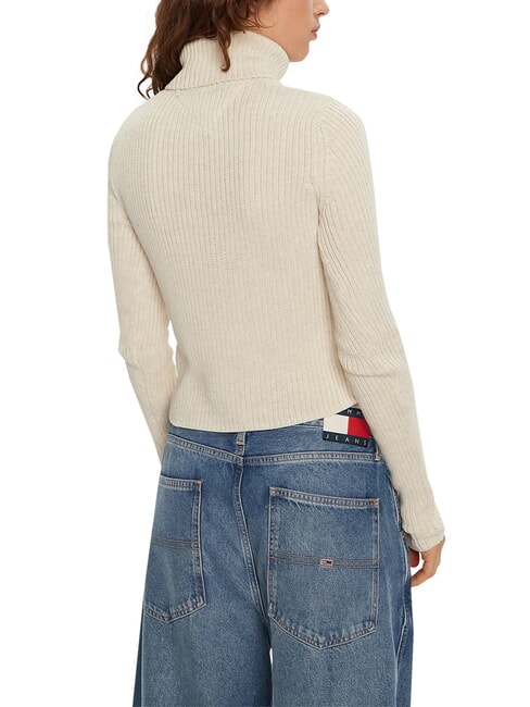 TH JEANS Maglione dolcevita ancient white melange - Maglie Donna