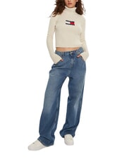 TOMMY HILFIGER TH JEANS Maglione dolcevita ancient white melange - Maglie Donna - 3