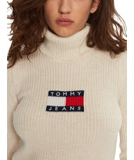 TOMMY HILFIGER TH JEANS Maglione dolcevita ancient white melange - Maglie Donna - 4