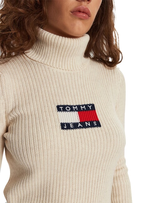 TH JEANS Maglione dolcevita ancient white melange - Maglie Donna