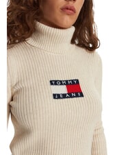 TOMMY HILFIGER TH JEANS Maglione dolcevita ancient white melange - Maglie Donna - 5