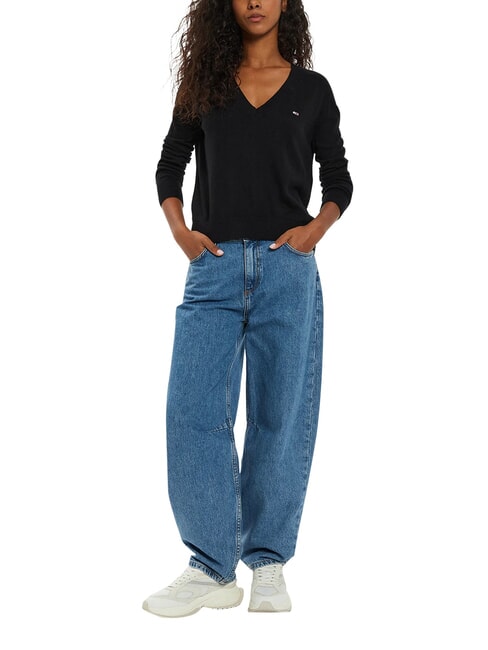 TH JEANS Maglioncino a scollo a v black - Maglie Donna