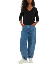 TOMMY HILFIGER TH JEANS Maglioncino a scollo a v black - Maglie Donna - 4