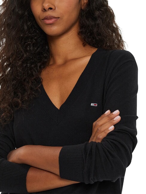 TH JEANS Maglioncino a scollo a v black - Maglie Donna