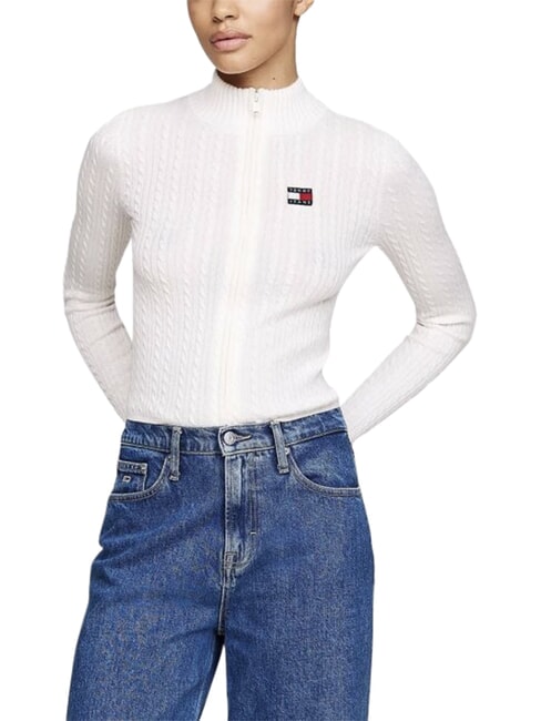 TH JEANS Maglione full zip ancient white - Maglie Donna