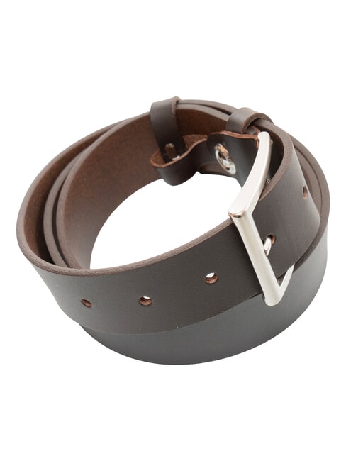 DOUBLE LOOP Cintura in pelle accorciabile cocoa - Cinture