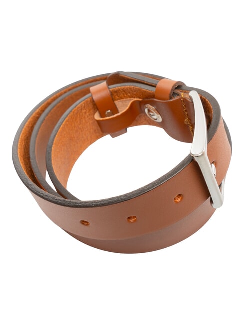 DOUBLE LOOP Cintura in pelle accorciabile cognac - Cinture