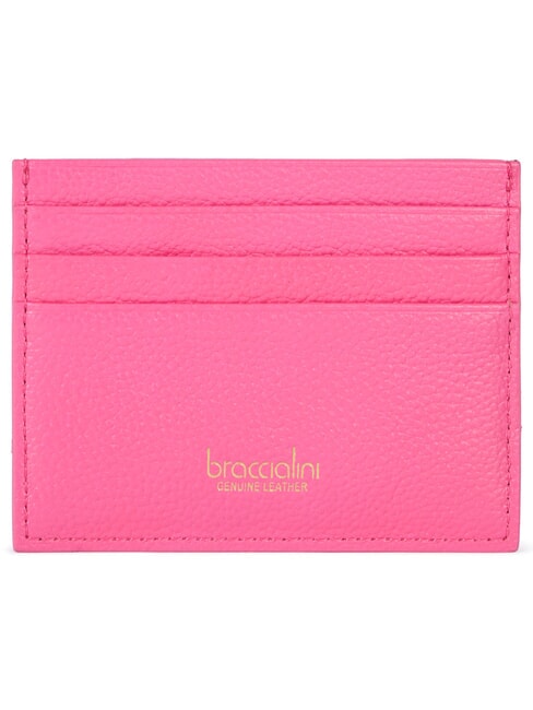 BASIC Portacarte piatto in pelle fuxia - Portafogli Donna
