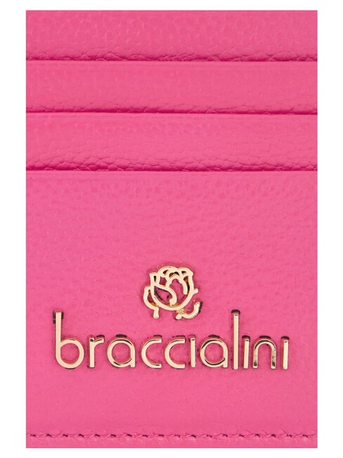 BASIC Portacarte piatto in pelle fuxia - Portafogli Donna