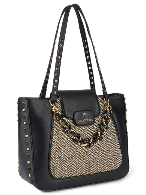 CHAIN Shopper a spalla nero - Borse Donna