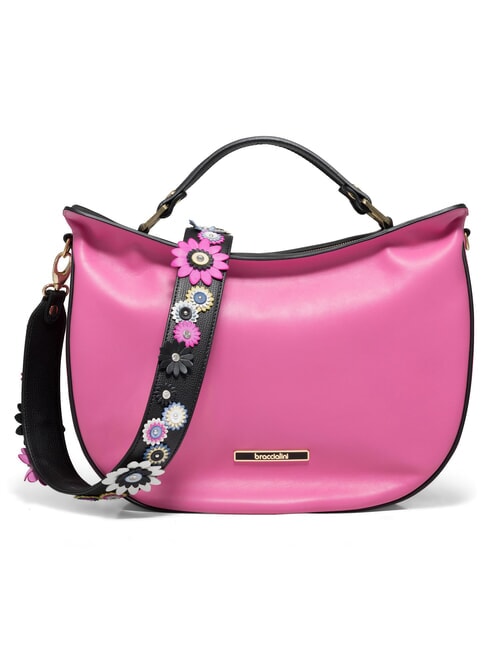 JASMINE  Borsa a mano, con tracolla, in pelle fuxia/nero - Borse Donna