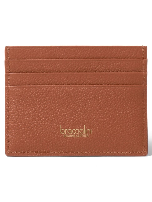 BASIC Portacard piatto in pelle marrone - Portafogli Donna