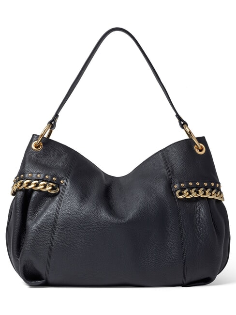 NORA Borsa a spalla in pelle con catena nero - Borse Donna
