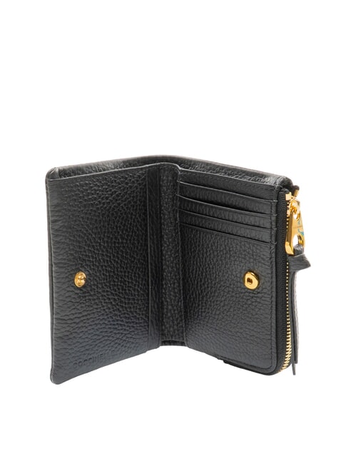 SOFTY Portafoglio medio in pelle martellata Nero - Portafogli Donna