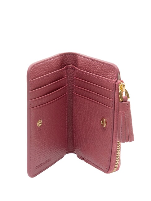 TASSEL Portacarte in pelle martellata con nappina rosewood - Portafogli Donna
