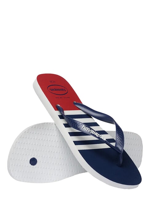 TOP NAUTICAL Infradito white/marine blue/apache red - Scarpe Uomo