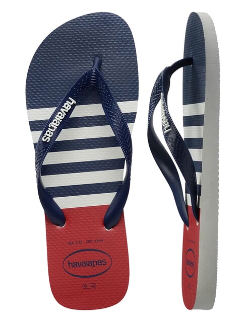 TOP NAUTICAL Infradito white/marine blue/apache red - Scarpe Uomo
