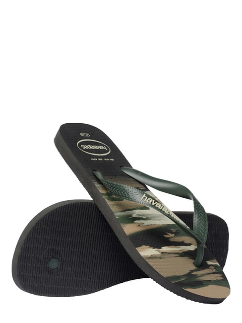 TOP CAMU Infradito black/green olive - Scarpe Unisex