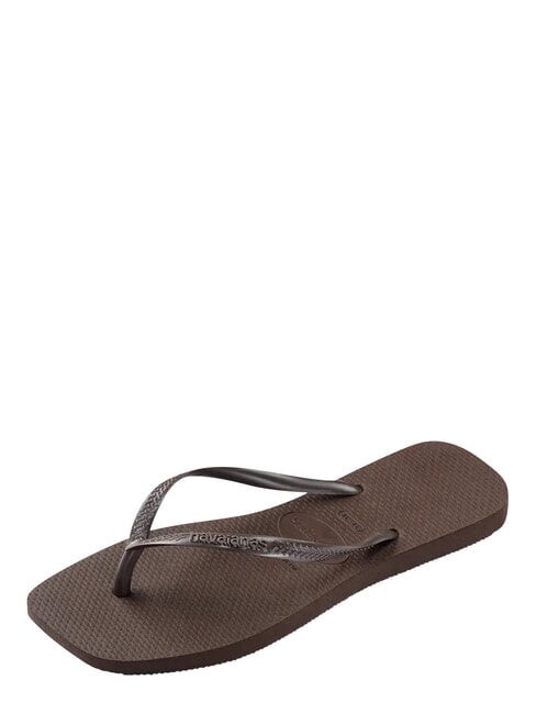 SLIM SQUARE Infradito punta quadrata darkbro - Scarpe Donna