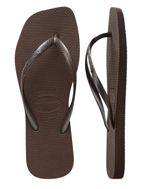 SLIM SQUARE Infradito punta quadrata darkbro - Scarpe Donna