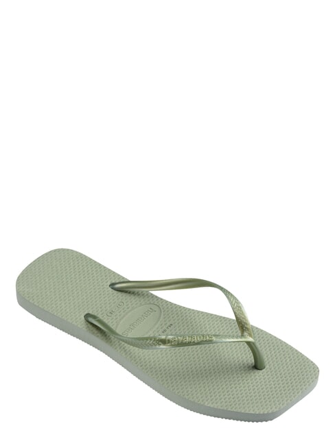 SLIM SQUARE Infradito punta quadrata smoke green - Scarpe Donna